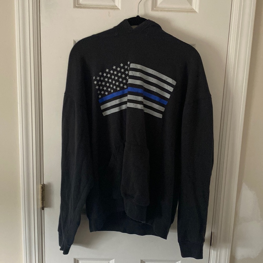 Blue line flag hoodie